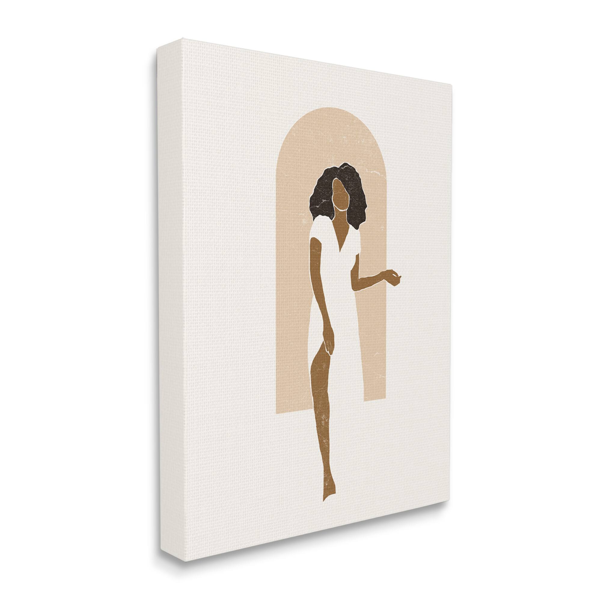 Stupell Industries Abstract Female in Archway Soft Minimal Earth Tones Canvas Wall Art